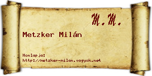 Metzker Milán névjegykártya
